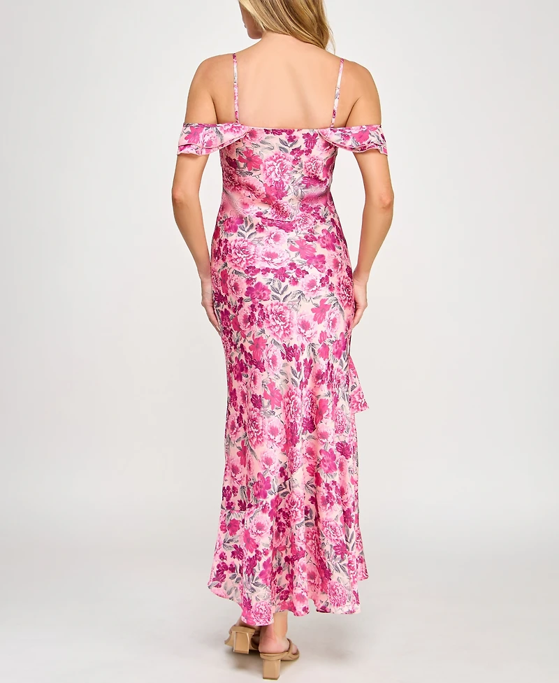 Bcx Juniors' Floral-Print High-Low Dress