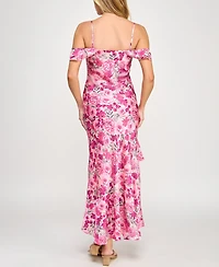 Bcx Juniors' Floral-Print High-Low Dress