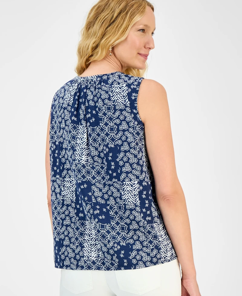 Style & Co Petite Print Perfect Cotton Tank Top, Exclusively at Macy's