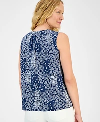Style & Co Petite Print Perfect Cotton Tank Top, Exclusively at Macy's