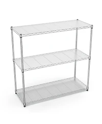 3 Tier Wire Shelving Unit, 1050 Lbs Nsf Height Adjustable Metal Garage Storage Shelves, Heavy Duty Storage Wire Rack Metal Shelves