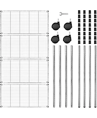 Heught Adjustable Simple Deluxe 4-Tier Heavy Duty Storage Shelving Unit