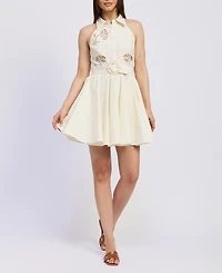 En Saison Women's Ellis Collared Belted Mini Dress