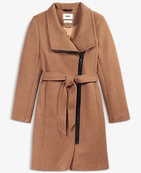 Dkny Women's Asymmetric Front-Zip Belted Coat, Exclusively at Macy's