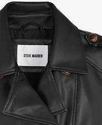 Steve Madden Women's Belted Faux-Leather Coat