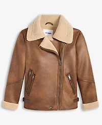 Steve Madden Women's Asymmetric Faux-Shearling Coat