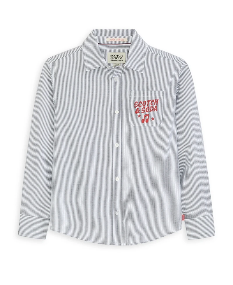 Scotch & Soda Big Boys Graphic Oxford Shirt