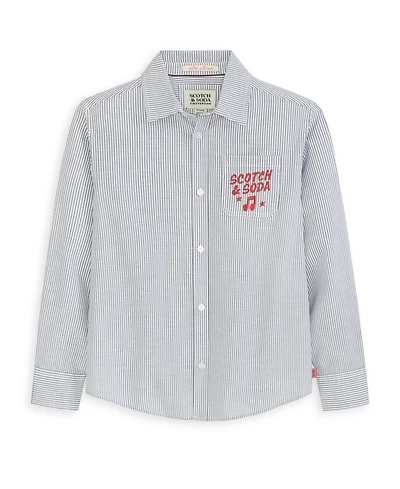 Scotch & Soda Big Boys Graphic Oxford Shirt