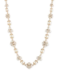 Marchesa Gold-Tone Crystal & Imitation Pearl Collar Necklace, 16" + 3" extender