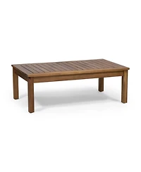 Simplie Fun Serene Outdoor Haven Modern Rattan & Acacia Wood Lounge Set
