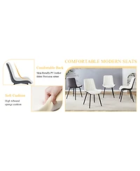 Streamdale Dining Chair Set - 4 Piece, White/Gray, Extended Seat