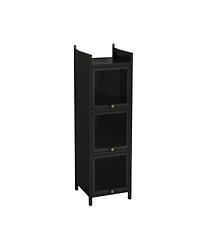 Streamdale Modern Glass Door Cabinet with Multi-tier Storage (Entryway, Living Room, Bathroom, Dining Room