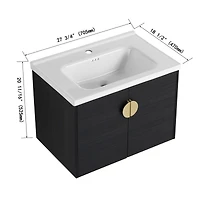28 Inch Soft Close Doors Bathroom Vanity With Sink, For Small Bathroom