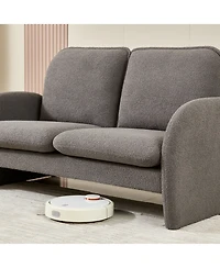 Streamdale Furniture Modern Sherpa Fabric Loveseat Comfort and Style