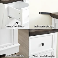 Streamdale Furniture Elegant Wood Grain Tabletop with Modern Metal Handles and Anti-Tipping Protection