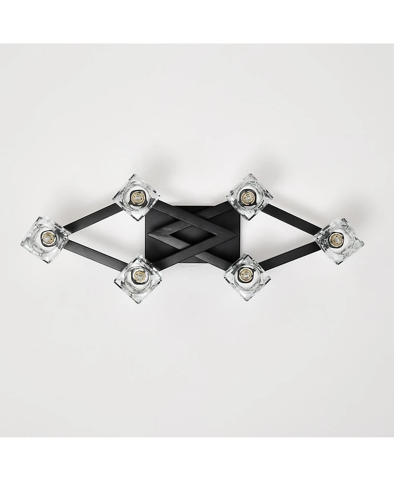 6-Light Crystal Ceiling Lamp for Dining Room, Modern Entryway Light