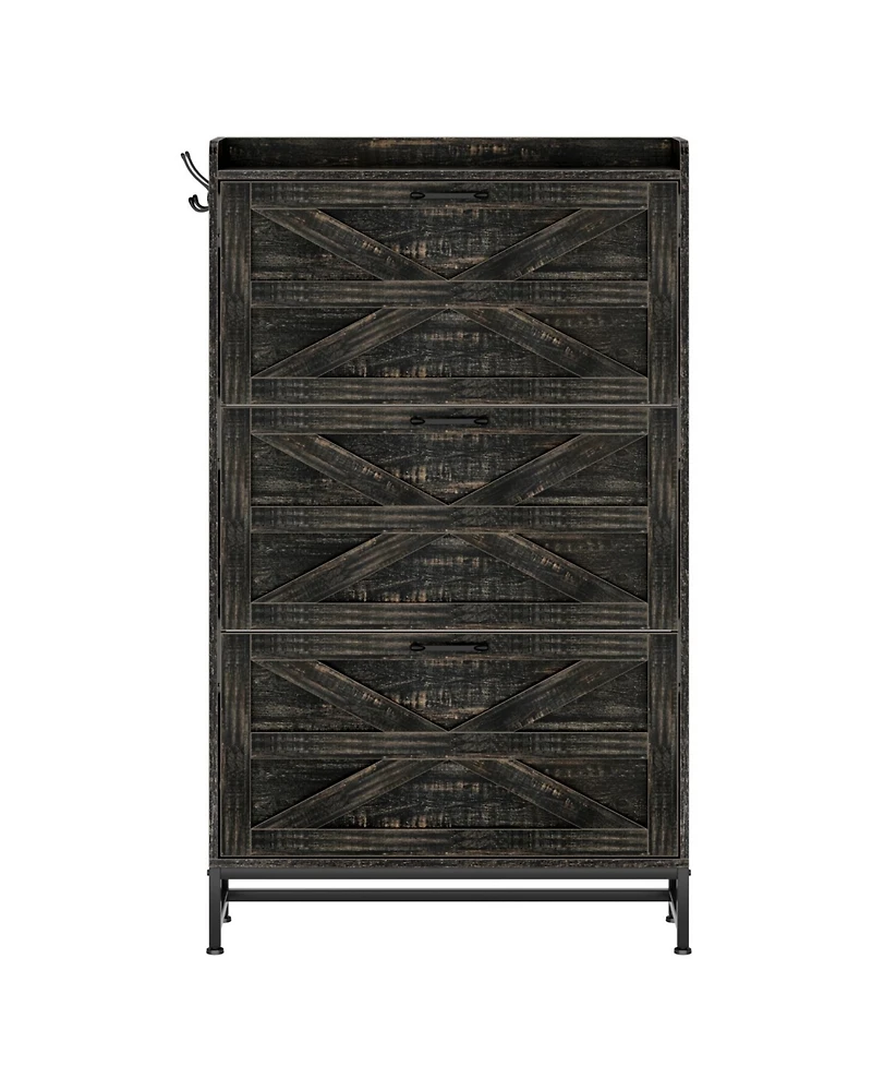 Streamdale Shoe Cabinet, Entry Home Shoe Cabinet, Entrance Balcony Storage Cabinet, Large Capacity Shoe Rack, Grey
