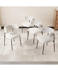 Streamdale 4-Piece Velvet Dining Chairs with Metal Legs