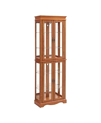 Streamdale Lighted Glass Display Cabinet, Wood Frame