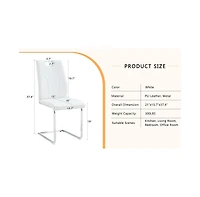 Streamdale White Pu Dining Chair Set (6-Pack)