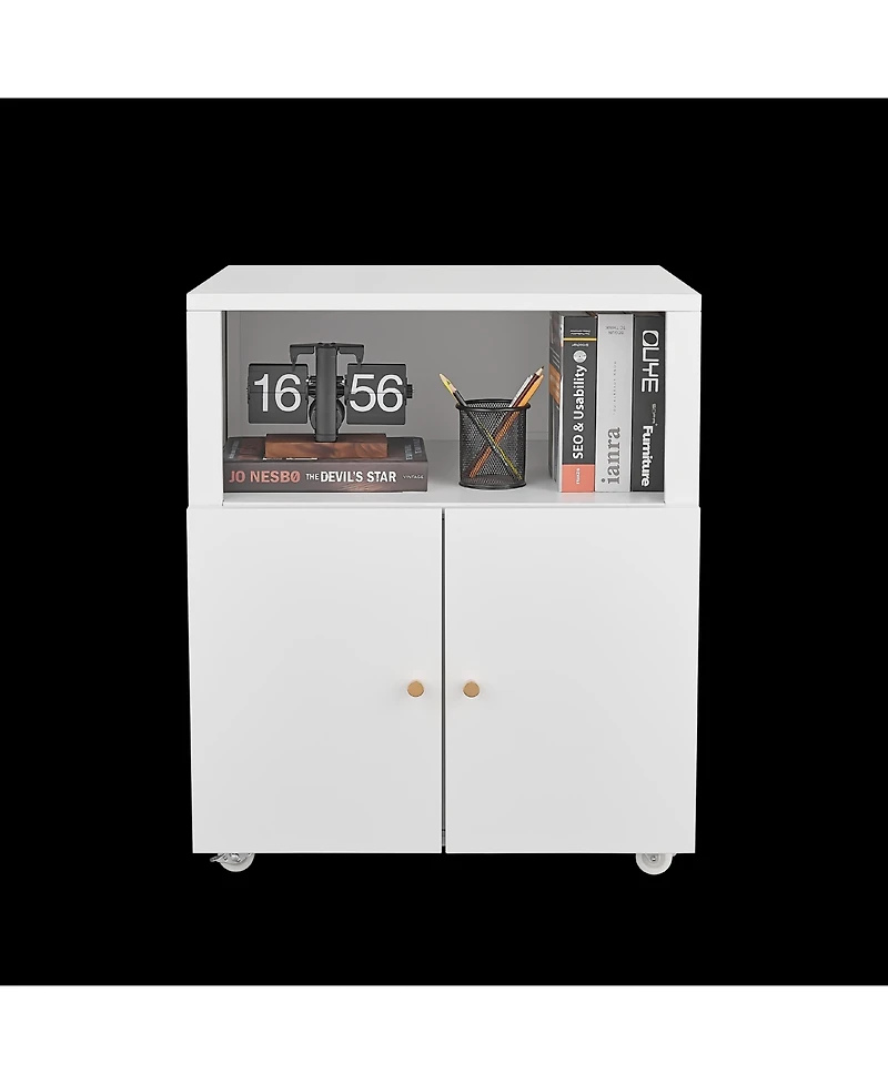 Streamdale Mobile Printer Stand with File Cabinet