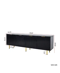 Streamdale Modern warm Black Tv cabinet for 80 inch Tv Stands, for Living Room Bedroom