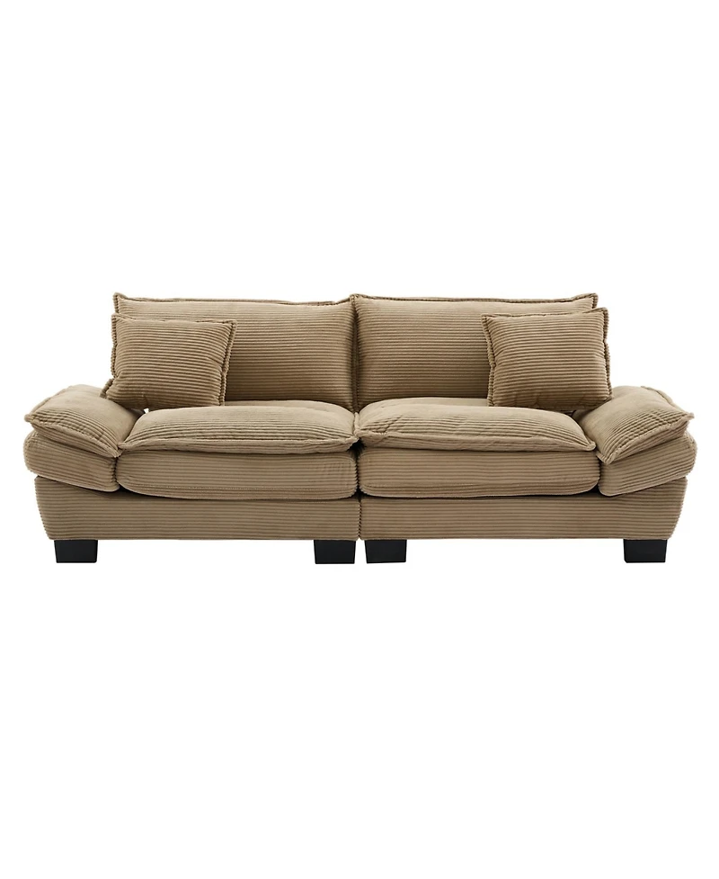 Streamdale Corduroy Sofa Sleeper Couch with Pillows