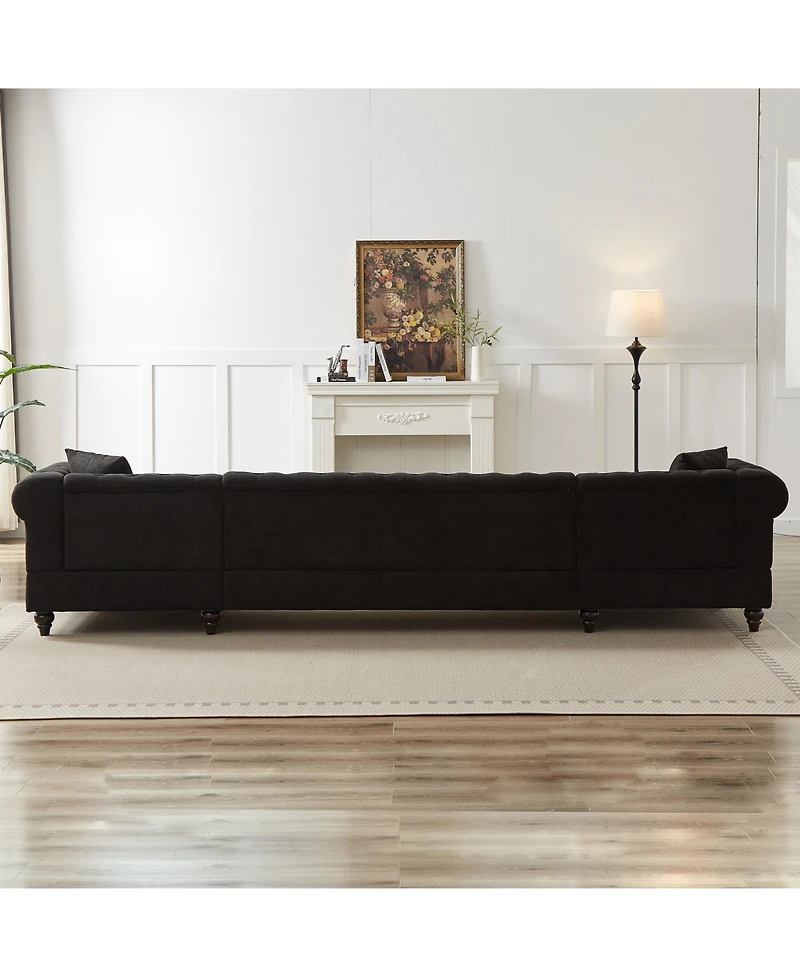 Streamdale Modern Chenille 3-Piece U-Sofa with Chaise Longue
