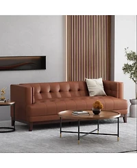Streamdale Mid-Century Modern Tufted 3-Seater Sofa With Wood Frame