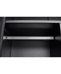 Streamdale Black Metal Wardrobe Cabinet with Lockable Doors, Adjustable Shelves, and Hanging Rod
