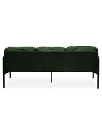 Streamdale Modern 3-Seater Sofa with Ottoman, Green Velvet Fabric
