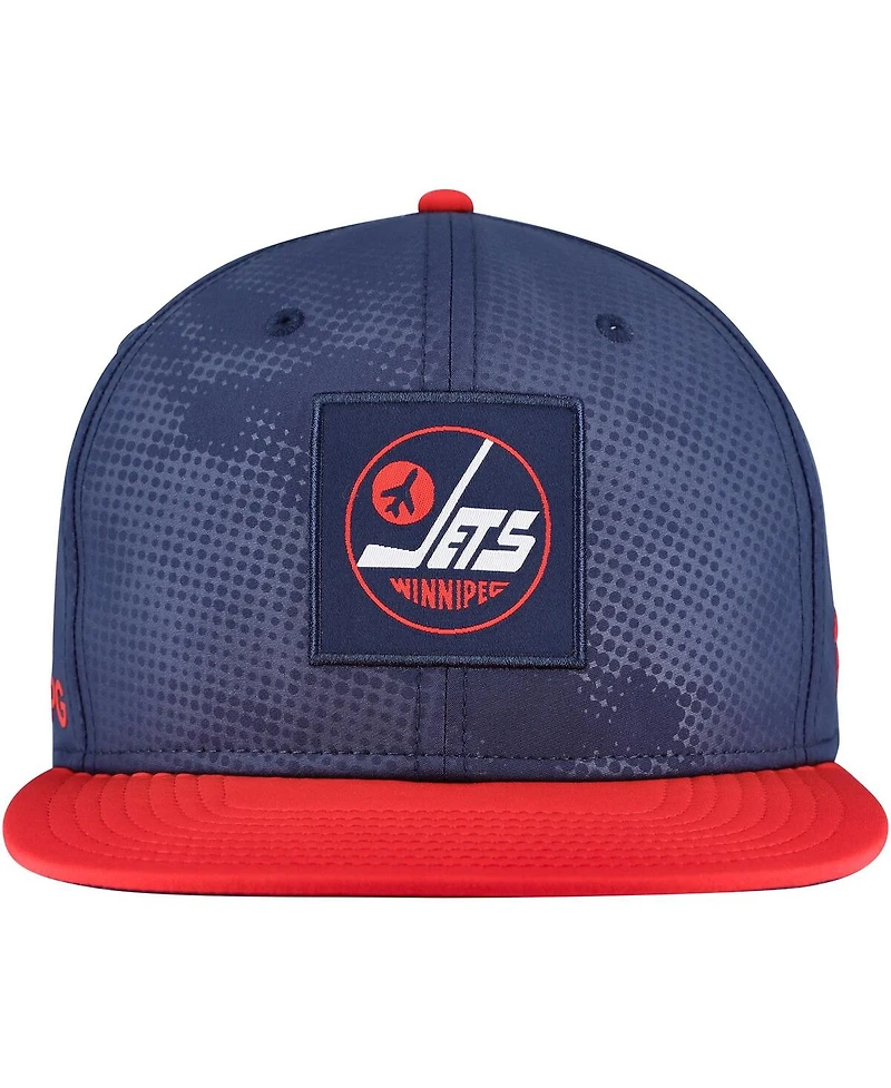 Fanatics Men's Navy/Red Winnipeg Jets Authentic Pro Rink Snapback Hat