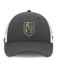 Fanatics Men's Gray/White Vegas Golden Knights Authentic Pro Simple Rink Trucker Adjustable Hat