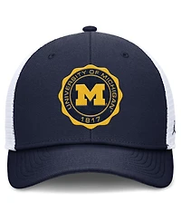 Jordan Men's Navy/White Michigan Wolverines Rise Trucker Adjustable Hat