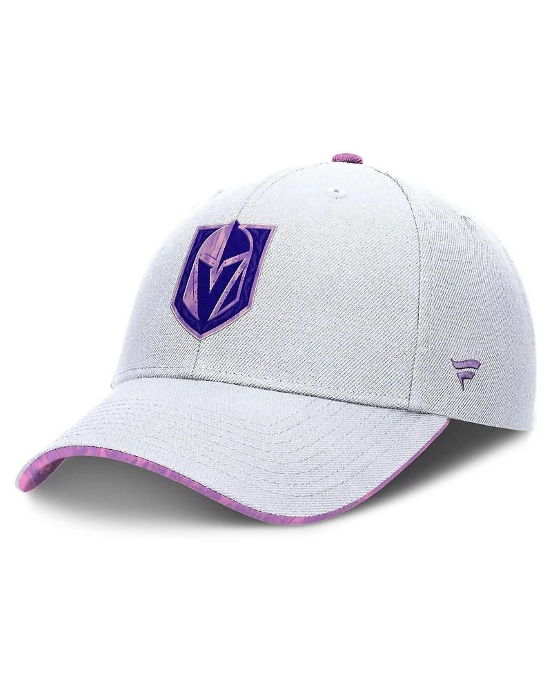 Fanatics Men's White Vegas Golden Knights Authentic Pro Hockey Fights Cancer Adjustable Hat