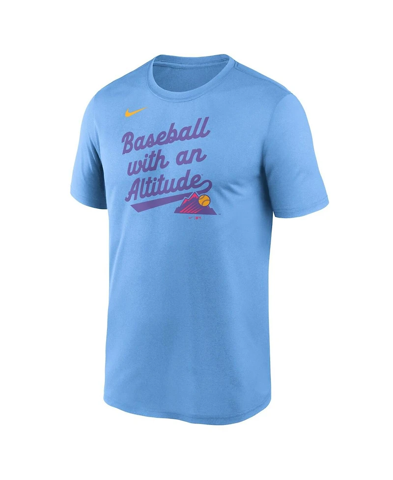 Nike Men's Light Blue Colorado Rockies 2025 City Connect Team Phrase Legend Performance T-Shirt