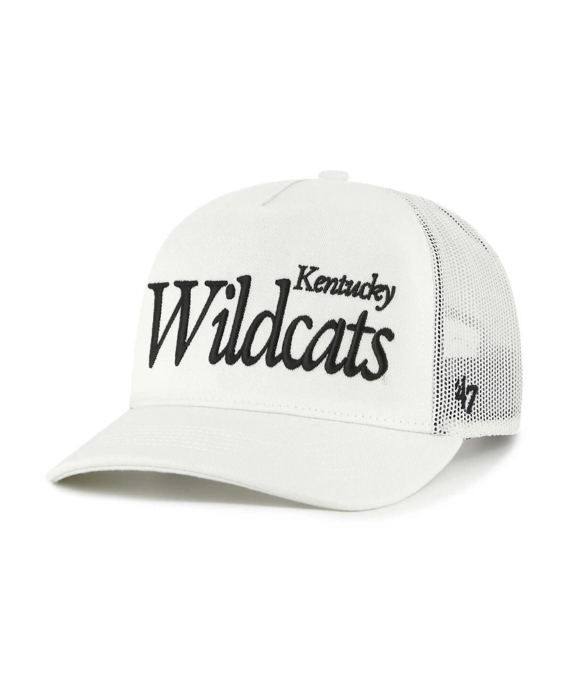 '47 Brand Men's and Women's Cream Kentucky Wildcats Foundation Script Adjustable Trucker Hat