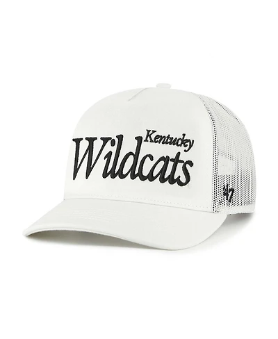 '47 Brand Men's and Women's Cream Kentucky Wildcats Foundation Script Adjustable Trucker Hat