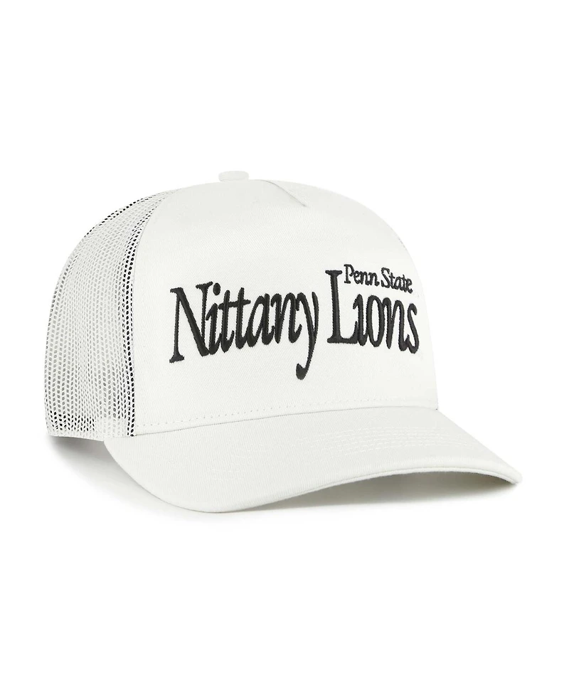 '47 Brand Men's and Women's Cream Penn State Nittany Lions Foundation Script Adjustable Trucker Hat