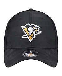 New Era Men's Black Pittsburgh Penguins Active Subtle Camo 39THIRTY Flex Hat