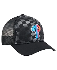 New Era Men's Black Philadelphia Phillies Gradient 9FORTY A-Frame M-Crown Trucker Adjustable Hat
