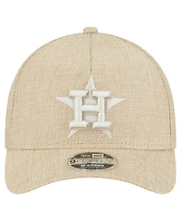 New Era Men's Beige Houston Astros Cotton Weave M-Crown A-Frame 9FORTY Adjustable Hat