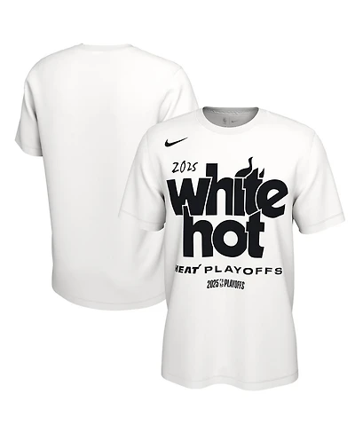 Nike Men's and Women's White Miami Heat 2025 Nba Playoffs On-Court Mantra T-Shirt