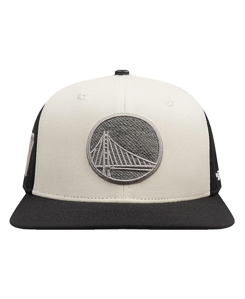 Pro Standard Men's Cream Golden State Warriors French Terry Snapback Hat