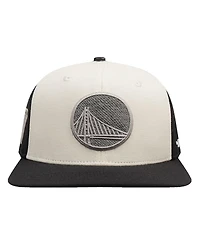 Pro Standard Men's Cream Golden State Warriors French Terry Snapback Hat