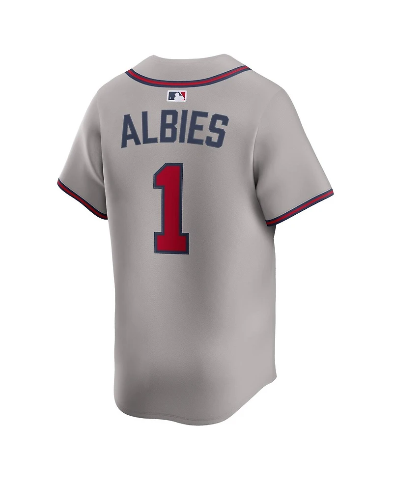 Nike Men's Ozzie Albies Gray Atlanta Braves Road Limited Player Jersey