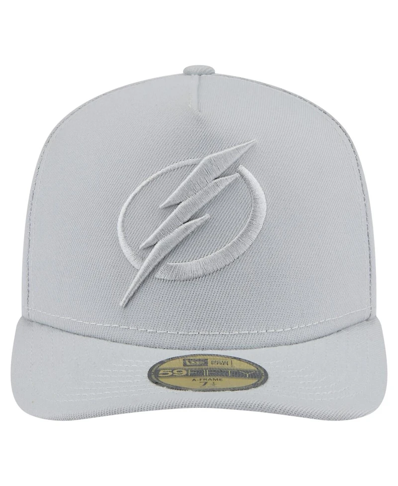 New Era Men's Gray Tampa Bay Lightning Color Pack A-Frame 59FIFTY Fitted Hat