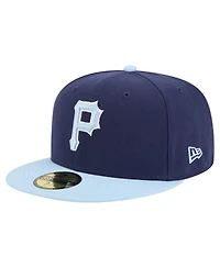 New Era Men's Navy/Light Blue Pittsburgh Pirates Color Pack 2-Tone 59FIFTY Fitted Hat