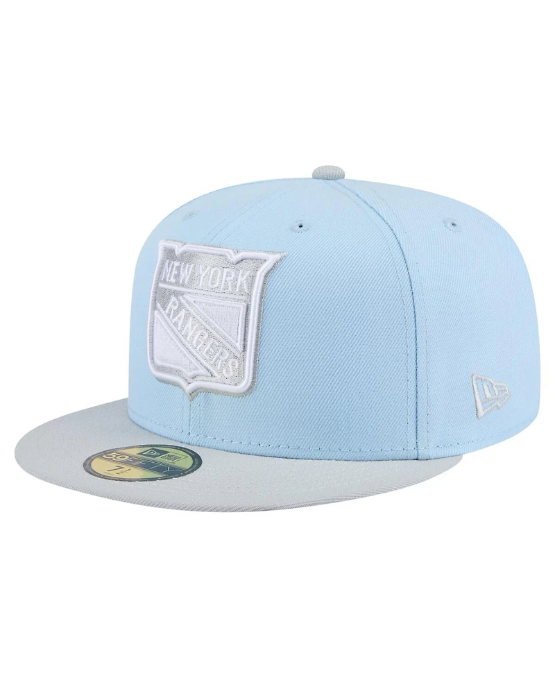 New Era Men's Light Blue/Gray York Rangers Color Pack 2-Tone 59FIFTY Fitted Hat