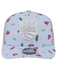 New Era Men's Light Blue/Gray Sacramento Kings Adventure Aloha Pattern 9SEVENTY Stretch-Snap Hat